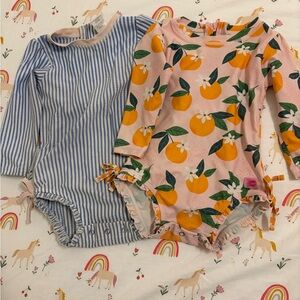 Floral and Striped Kids Bodysuit Set